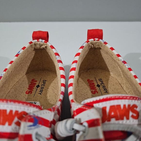 Sperry Red and White Striped Athletic Shoes - Picture 10 of 14